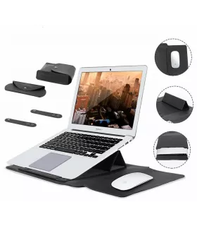 Чехол подставка для ноутбука Geek Gadgets (12, 13, 14 дюймов; черный; кожаный)