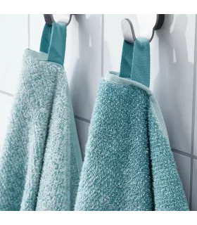 Полотенце ИКЕА НЮККЕЛЬН банное, 50x100см, белый/бирюзовый