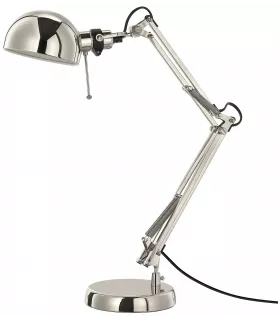 Лампа офисная ИКЕА ФОРСО, E14, 40 Вт, никель