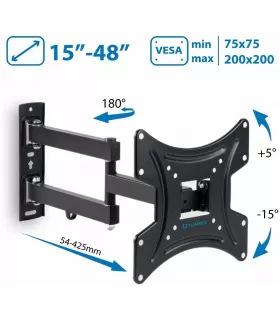 Кронштейн для телевизора на стену / крепление наклонно-поворотное Tuarex ALTA-205 / до 48 дюймов / vesa 200x200