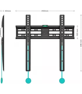 Кронштейн на стену ONKRON NN24 для телевизора 32"-65", фиксированный, до 50 кг, черный