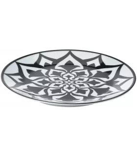 ИКЕА Тарелка десертная ХЕМБЬЮДЕН, 20 см белый/черный 20 см